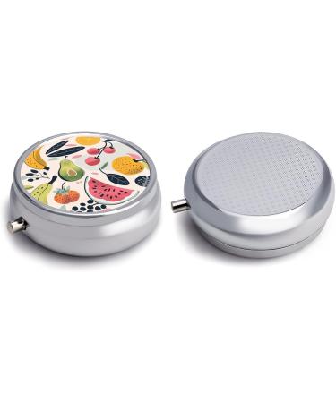 Portable 3 Compartment Pill Box | Travel Medicine Organizer | Fruit Print Pill Case for Purse & Pocket - Buy Online on GoSupps.com