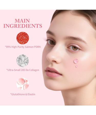 PDRN Pink One Day Serum Hydrating Facial Serum with 99% Salmon DNA Collagen Glutathione Elastin Complex for Intense Moisture Firming Repairing & Moisturizing Face Essence 0.05fl*30e - Buy Online on GoSupps.com