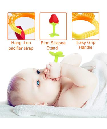 BPA Free Silicone Baby Teething Toys - 6 Pack | Freezer Safe & Organic Infant Teethers for Natural Brain Development - Buy Online on GoSupps.com