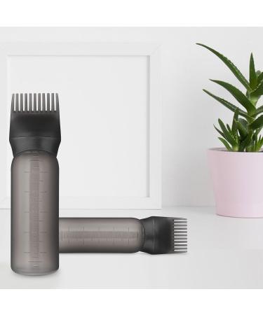 WLLHYF 2 Pack Root Comb Applicator Bottle 6 Ounce Hair Dye Bottle Brush Hair Oil Squeeze Bottles Plastic Hair Root Comb Color Applicator with Graduated Scale (Black) - Buy Online on GoSupps.com