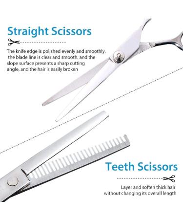 Hair Cutting Scissors Set Haircut Tools Scissors Faux Leather Case for Professional Barber Salon Home - Buy Online on GoSupps.com