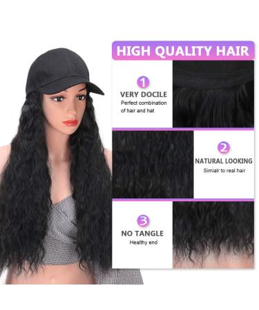 Aisi Beauty Synthetic Long Wave Baseball Cap Wig - Brown Black Wavy Hair Extensions for Women - Buy Online on GoSupps.com