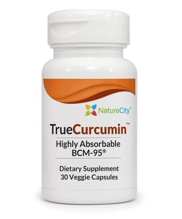 True-Curcumin with 500mg of Highly Absorbable BCM-95 Curcumin + Turmeric Essential Oil Provides Up to 7X Better Absorption Supports Joint Cognitive & Mood Health 30 Veggie Capsules 30 Count (Pack of 1)