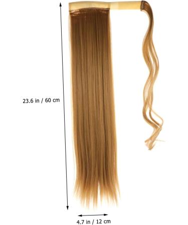 Beatifufu Curly Wig Ponytail Tails Hair Extensions Long Hair Extension Brown Wavy Hairpiece Hair Barrettes for Women Ponytail Hairpiece Hair Miss High Temperature Wire Real Hair Extend 60X12cm Picture 4 - Buy Online on GoSupps.com