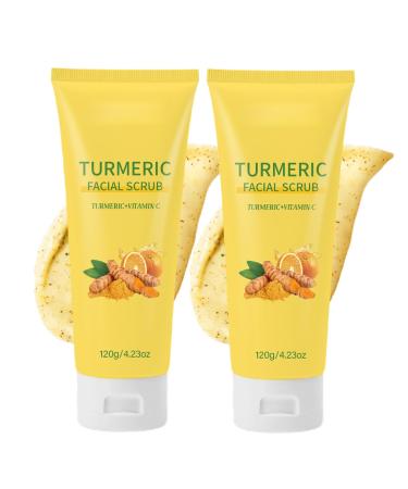 Revitalizing Exfoliating Face Scrub Vitamin C and Turmeric Face Exfoliator for Blackheads Pore Dirt & Dark Spots and Acne Control Facial Scrub for Oily & Acne-Prone Skin (2)
