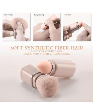 START MAKERS Retractable Travel Makeup Brushes Set - 8 in 1 Mini Powder Brush & Beauty Sponge Blender - Premium Portable Make up Brush Set in Pink - Buy Online on GoSupps.com