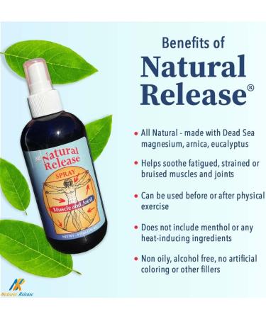 Natural Release Muscle & Joint Spray Fast Acting Relief for Sore Back Knees Hips & Night Cramps | Menthol Free (8 oz) - International Shipping Available - Buy Online on GoSupps.com