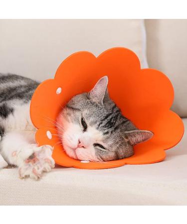 Buy Tecatty Pets Calant Adjustable Anti-Digging Cat Collar | Lightweight Elizabethan Collar for Cats (M Orange) - International Shipping Available - Buy Online on GoSupps.com