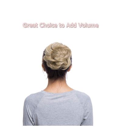 Buy 2PCs Hair Tie & Extensions - Realistic Ash Blond Bun & Thickening Rubber Bands | 70g/Pack - Buy Online on GoSupps.com