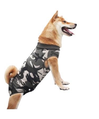 Petyoung Dog Recovery Suit After Surgery Camouflage Dog Vest Antilenzen BEUSENER WOUNDS FOR SMALL MEDIUM DOGS