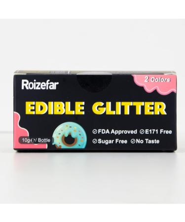Buy RoizeFar Edible Glitter Set - 2 Colors Tasteless Powder for Cakes & Drinks | Perfect for Easter Christmas Oktoberfest Parties | 10g Gold & Silver - Buy Online on GoSupps.com