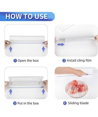 Refillable Plastic Wrap Dispenser with Slide Cutter - Fovanga Cling Wrap for 250ft - Tin Aluminum Foil Dispenser Included - Buy Online on GoSupps.com