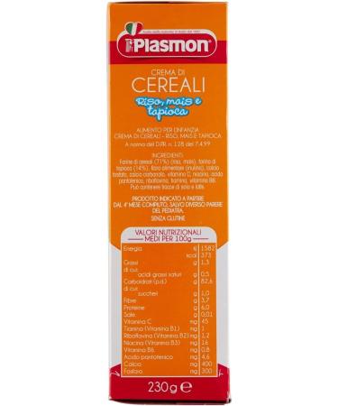 Italian Gourmet E.R. Plasmon Cereal Cream Rice corn and tapiocca 230 g + pulp Italian Gourmet pulp 400 g - Buy Online on GoSupps.com