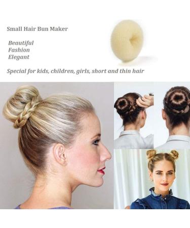 Kids Hair Bun Maker Set - 6 PCS Mini Chignon Donut Sock Bun Forms for Girls | Small 2 Inch Beige Hair Doughnut Shaper for Short and Thin Hair - Buy Online on GoSupps.com