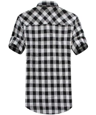 2022 Men's Stylish Cut Off Flannel T-shirt - Casual Slim Button Up Vest Vintage Cowboy Plaid Sleeveless Tank Top - Black Blue Medium - Buy Online on GoSupps.com