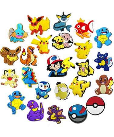 Shoe Charms for Pokemon for Croc Charms, Shoe Decoration Charms | Bracelet Wristband Accessories | Party Gifts 24 PCS