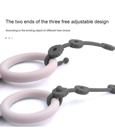 WPSAGEK Baby Toy Belts - 2-Pack Adjustable Silicone Pacifier & Bite Ring Holders - Light Gray Stroller Accessories - Buy Online on GoSupps.com