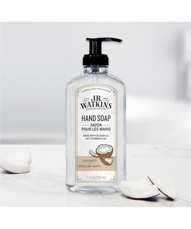 J.R. Watkins Coconut Gel Hand Soap 11 fl oz - Pack of 6 | Made in USA, Cruelty Free | Scented Liquid Hand Wash for Bathroom or Kitchen - Buy Online on GoSupps.com