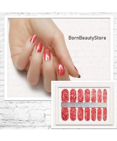 BornBeauty Glitter Nail Wraps - 5pcs Polish Decal Strips with Nail File - Adhesive Shine Nail Art Stickers Manicure Kit for Women and Girls - Buy Online on GoSupps.com