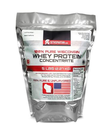 100% Pure Whey Protein - 5 LB (2.27 KG) - 30g Protein Per Scoop! - Unflavored Whey Protein - (USA Whey Protein NOT China Imported)