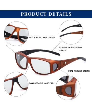 Fit Over Blue Light Blocking Glasses and Computer Eyewear- Wear Over Prescription Glasses/Reading Glasses/RX Glasses - Buy Online on GoSupps.com