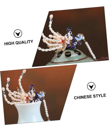 FRCOLOR 1pc Pearl Phoenix Hair Clip Chinese Hanfu Pearl Headpiece Hair Clips Rhinetone Hair Stick Vintage Hair Accessories Tassel Hairpins Pearl Hair Accessories Trendy Freshwater Pearls - Buy Online on GoSupps.com