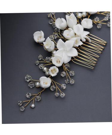 DOITOOL Headpiece Headdress Headpuones Vintage Hair Comb Golden Hair Comb Tiara The Flowers Polymer Clay Bridal Hair Comb Hair Comb for Bride Hanfu Headgear Hair Accessories - Buy Online on GoSupps.com