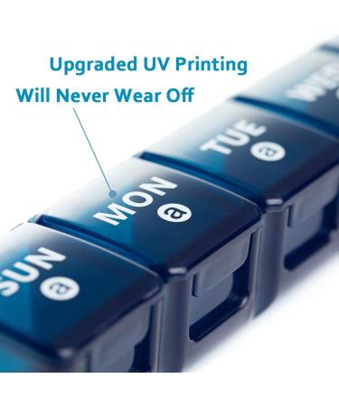 2-Pack 7 Day Large Pill Organizer for Travel - Jumbo Pill Boxes with Big Compartments - XL Medication Dispenser for Fish Oils & Vitamins - Blue-purple - Buy Online on GoSupps.com