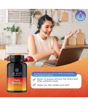 Buy DR. EMIL NUTRITION Daily Energy Supplement - Sugar Free Energy Pills with 160mg Caffeine Guarana L-Taurine & L-Theanine - Boost Energy & Focus - 60 Count - Buy Online on GoSupps.com