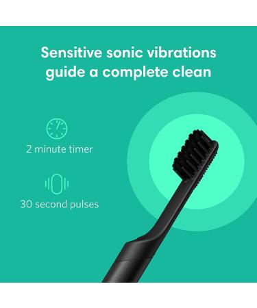Quip Adult Smart Electric Toothbrush - Sonic with Bluetooth, Travel Cover, Soft Bristles & Timer - All-Black - Buy Online on GoSupps.com