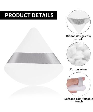 Sibba 4-Piece Triangle Powder Puffs Set for Face & Body | Soft Plush Makeup Foundation Sponges | Washable & Reusable | Ideal for Loose Powder Wet Dry Makeup | Black & White - Buy Online on GoSupps.com