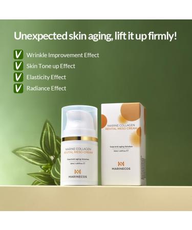 Marine Collagen Revital Meso Cream 50ml Lightweight Firming Face Cream with Peptide Complex Hydrating Daily Moisturizer for Elastic Radiant Skin 1.69 Fl Oz (Pack of 1) - Buy Online on GoSupps.com