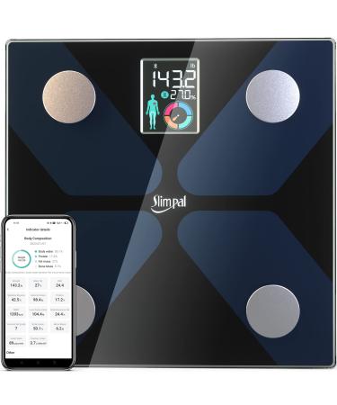 Slimpal Scale for Body Weight, Body Fat Scale Large Display, Digital Weight Scale, Bluetooth Bathroom Scale with High Accuracy,13 Data Sync with APP, 400 lb (11 x 11 inches)
