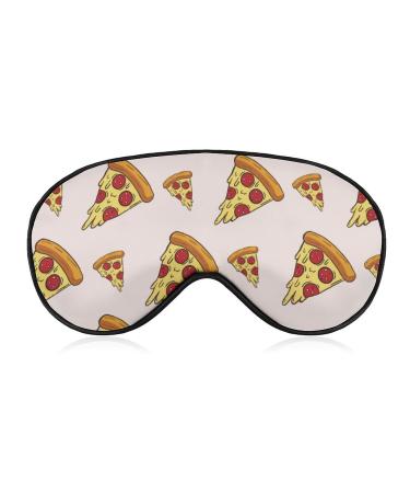 Pizza Slices Pattern Sleep Mask Eye Mask Blocks Light with Adjustable Strap for Sleeping Doodle Style Eye Sleep Shade Cover for Men Women