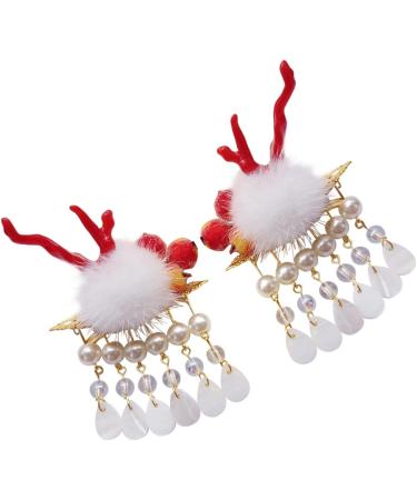 AJOIDR Loong Horn Hair Clip Girl Cute Loong Hair Barrettes Clip Headwear Pompoms Dragon Horn for Women Girl - Buy Online on GoSupps.com