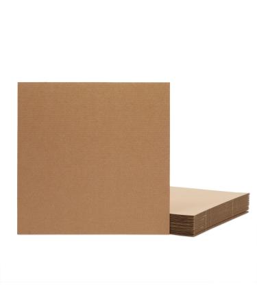 24 Pack Thick Corrugated Cardboard Sheets, Bulk Flat 12x12 Square Inserts for Packing, Mailing, DIY Crafts
