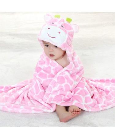 Gneliwm Baby Hooded Blanket Swaddle Wrap | Soft Plush Towel for Newborns & Infants | Cute Pink Design - Buy Online on GoSupps.com