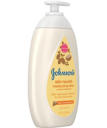 Johnson's Skin Nourish Moisturizing Baby Lotion | Shea & Cocoa Butter | Gentle, Lightweight, Hypoallergenic | 16.9 fl. oz - Buy Online on GoSupps.com