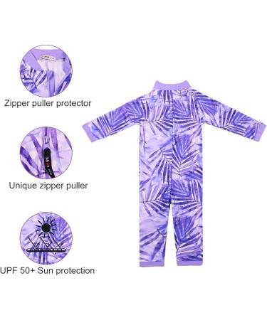 weVSwe Baby Toddler Boy Swimsuit UPF 50+ Sun Protection Rash Guard Swimwear 2 Years Purple Leaves - Buy Online on GoSupps.com