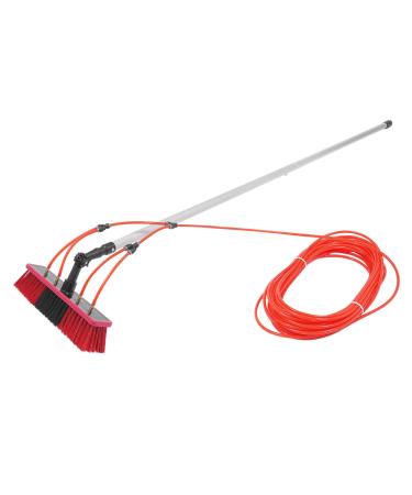 26.25ft Water Fed Pole Cleaning Brush Tool 180 Adjustable Professional Window Squeegee Cleaner Squeegee for Window Cleaning for High Windows Cleaning Solar Photovoltaic Panel Cleaning Black Red Silver