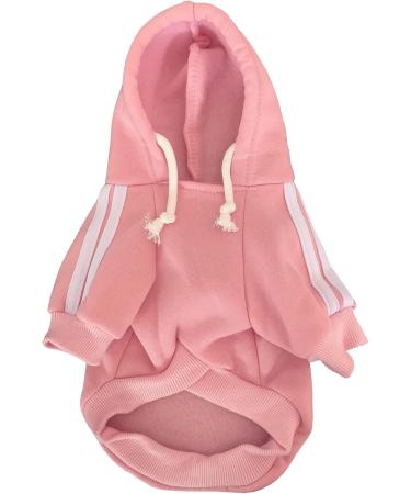Izefia Dog Hoodie | Warm Fleece Sweater for Small Dogs & Cats | Winter Sweatshirt in Pink XS - Buy Online on GoSupps.com