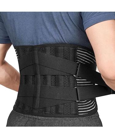 Back support breathable for the lower back for men and women lumbar pegs double compression adjustment for sciatica pain relief herniated disc work sport (S.