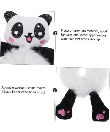 minkissy Giant Panda Head Rope Elastic Hair Band Tie Hair Elastics Black Tiara Scrunchies Hair Rubber Hair Accessories for Women Headband Hair Accessory for Women Miss Cute Ponytail Fabric - Buy Online on GoSupps.com