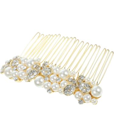 FRCOLOR Pearl Hair Pin alloy rhinestone hair side bridal headdress rhinestone hair combs for diamond hair crystal hair Hair piece bride rhinestones Pearl Side Comb - Buy Online on GoSupps.com