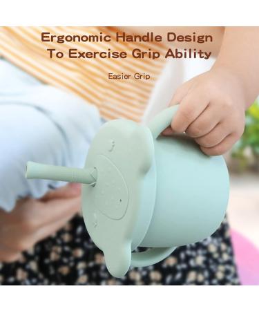 Ourobot 3 in 1 Silicone Baby Sippy Cups - Toddler Snack Cup with Handles | Multipurpose Training Cup for Babies - Buy Online on GoSupps.com