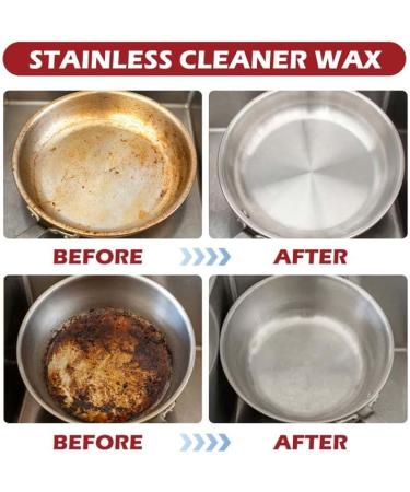 WOSLXM Stainless Steel Clean Wax Magical Nano-Technology Stainless Steel Cleaning Paste-Surface Safe No Residue Stainless Steel Cleaner and Metal Polish for Grease Oven Sink (2Pcs) - Buy Online on GoSupps.com