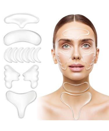 Forehead Wrinkle Patches 11Pc Silicone Frown Facial Patches Reusable Forehead Wrinkles Treatment Silicone Face Patches Smooth Eye Mouth Forehead Wrinkles Anti-Ageing Wrinkl Treatment for Women