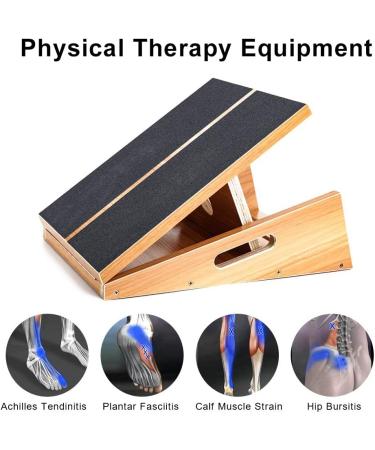 StrongTek Adjustable Wooden Slant Board for Calf Stretching - Portable Incline Stretch Board with Side Handles - Buy Online on GoSupps.com