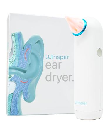 Whisper Ear Dryer | USA | Rechargable Ear Water Drying aid with red Light Therapy Delivers Gentle Warm air & regenerative red Light to The Ear to Combat Annoying Swimmers Ear as a Ear Fluid Remover