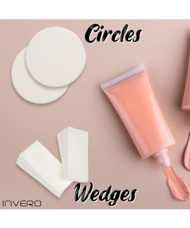 Invero 30 Piece Soft Makeup Sponge Blending Set - Triangle Beauty Wedges Circle Shaped Blender Sponges for Foundations Creams Powders or Nail Art - Wet and Dry use - Buy Online on GoSupps.com